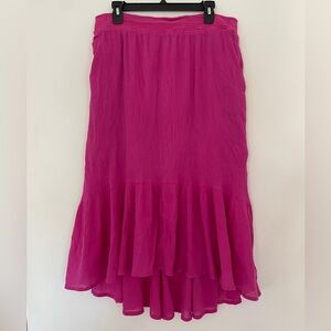 Women's High-Low Skirt in Fuchsia